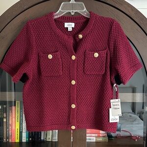 CECE Merlot Cardigan